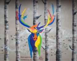 The central elk portrait is a great backdrop; tag your selfies with #animaon3rdst